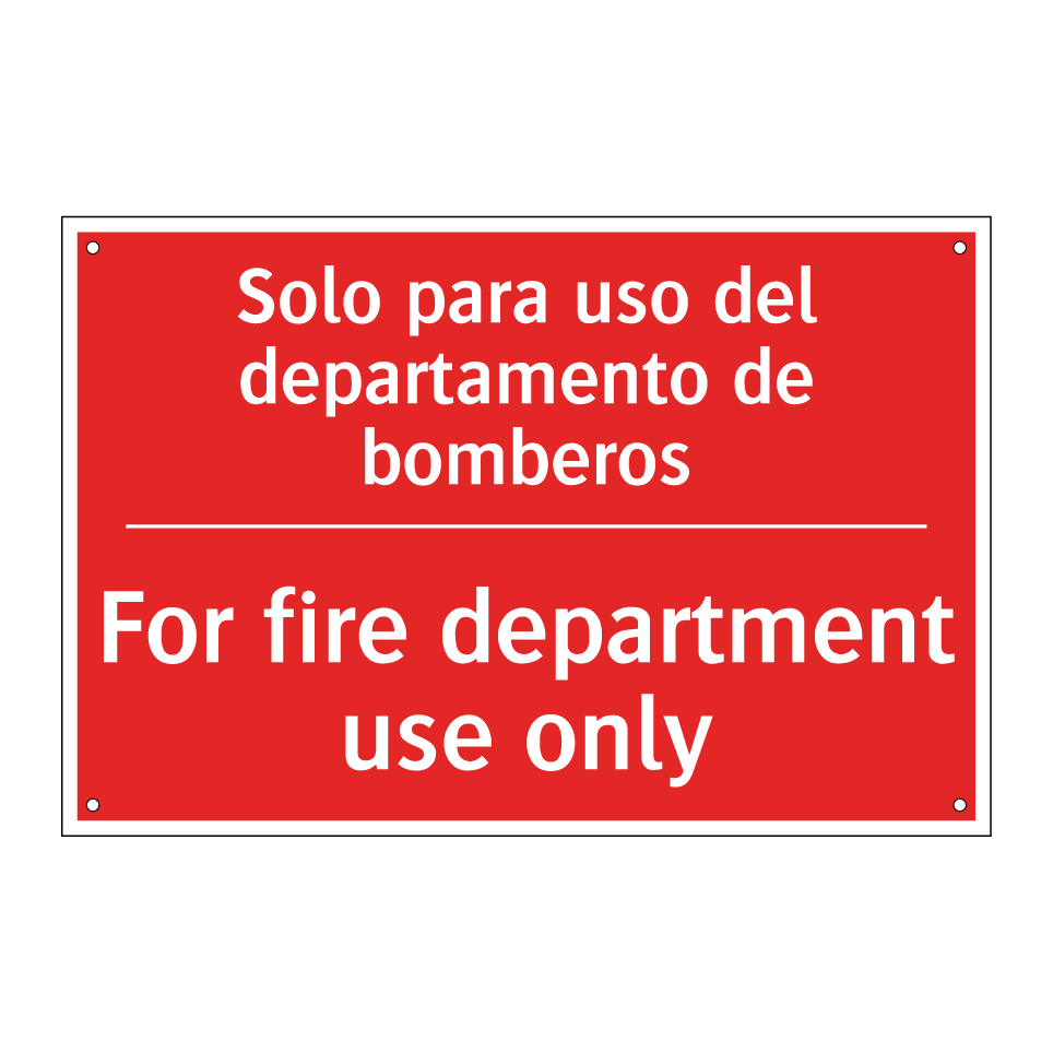 Solo para uso del /.../ - For fire department use only