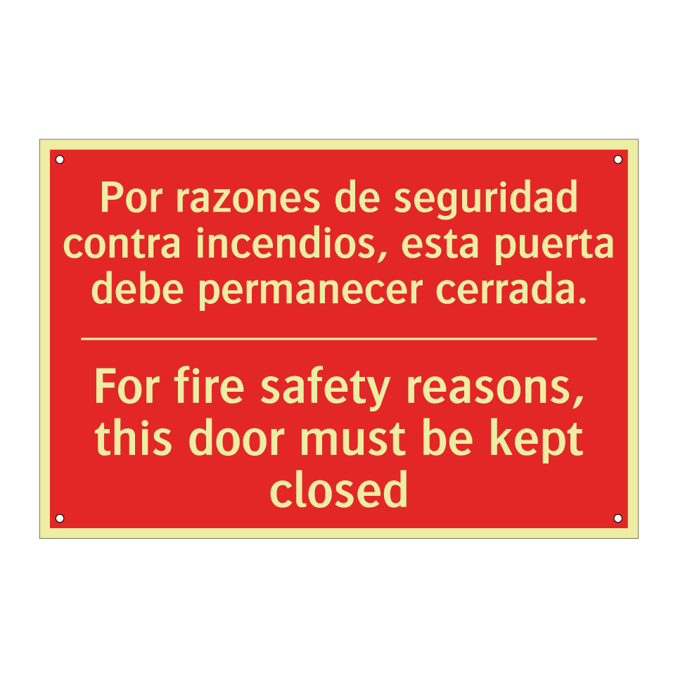 Por razones de seguridad /.../ - For fire safety reasons, this /.../