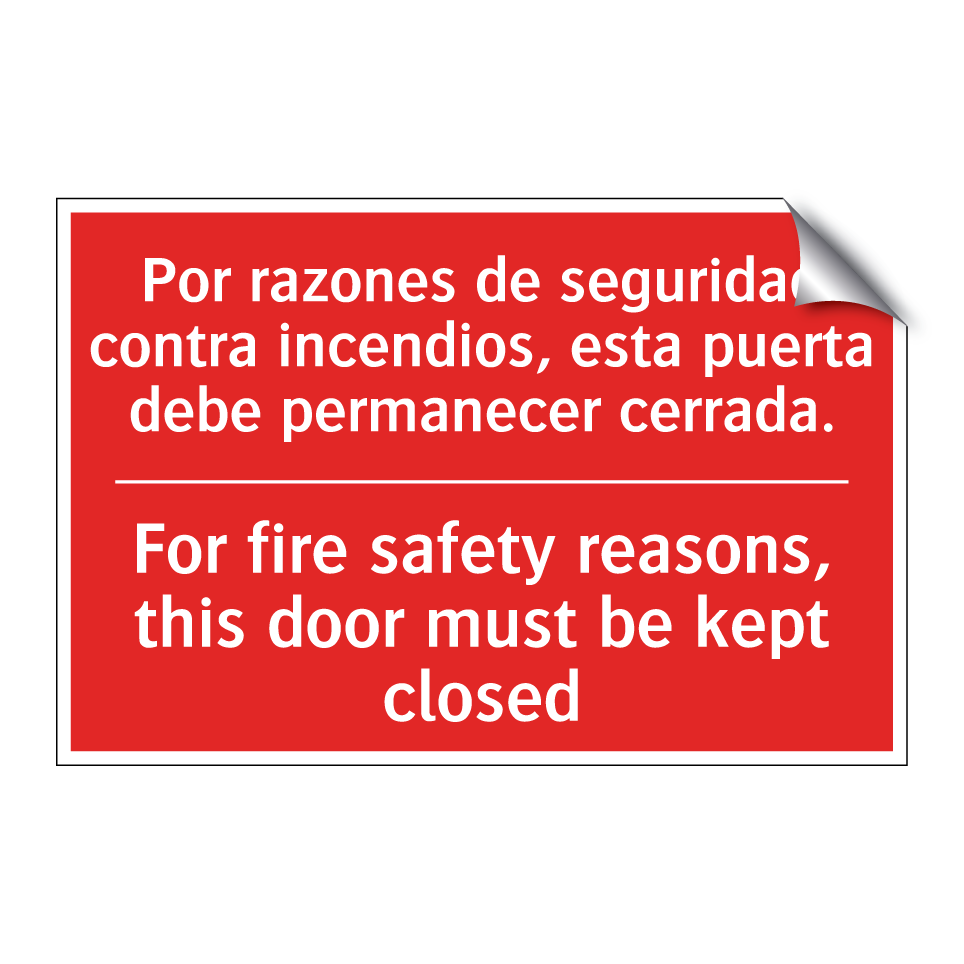 Por razones de seguridad /.../ - For fire safety reasons, this /.../