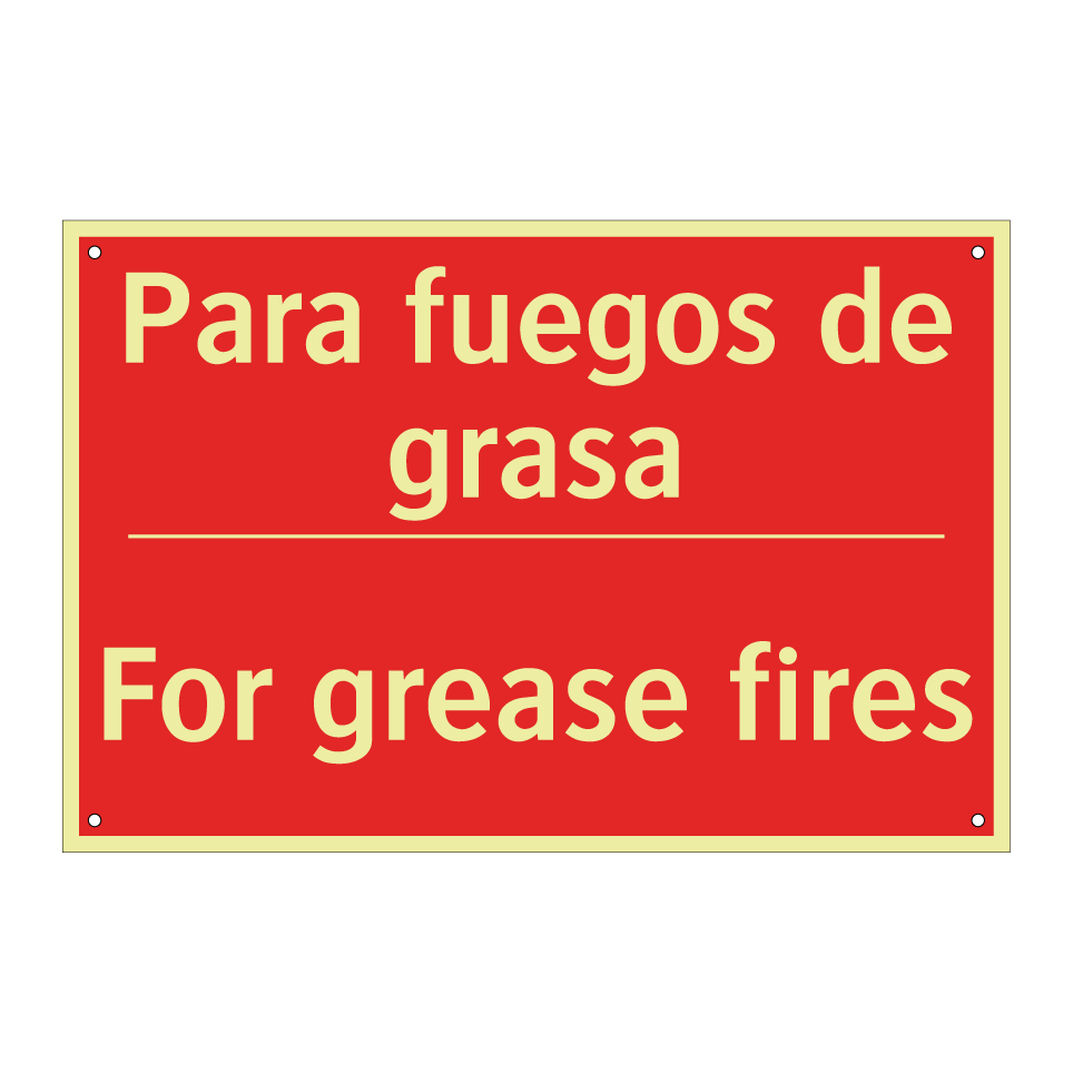 Para fuegos de grasa - For grease fires