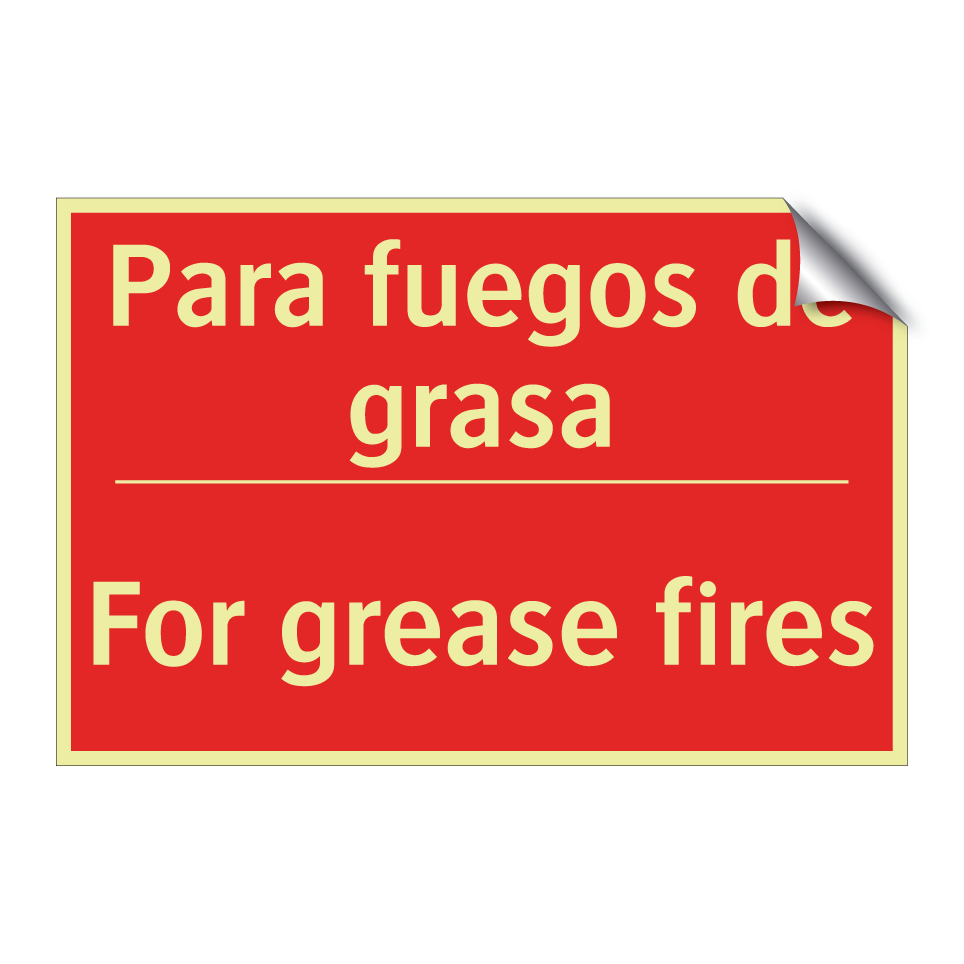 Para fuegos de grasa - For grease fires