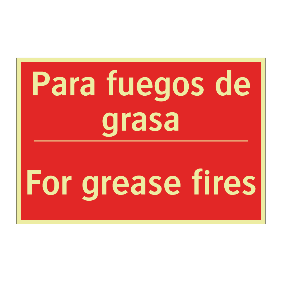 Para fuegos de grasa - For grease fires