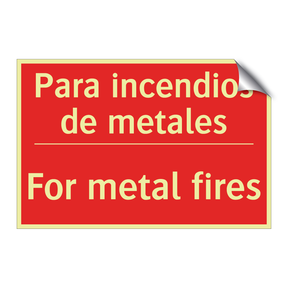 Para incendios de metales - For metal fires