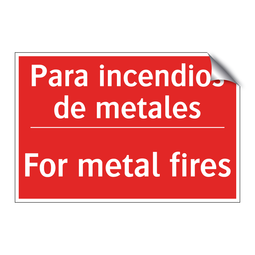 Para incendios de metales - For metal fires