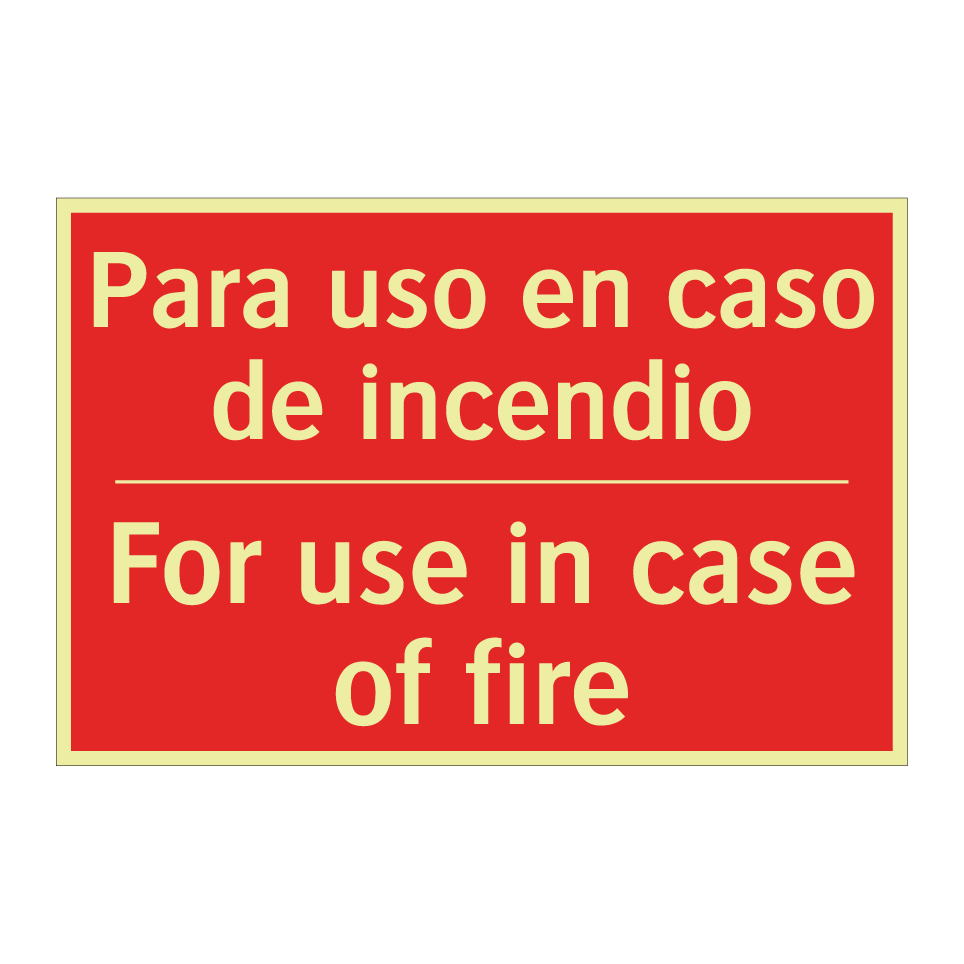 Para uso en caso de incendio - For use in case of fire