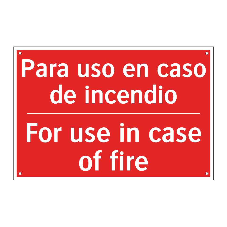 Para uso en caso de incendio - For use in case of fire