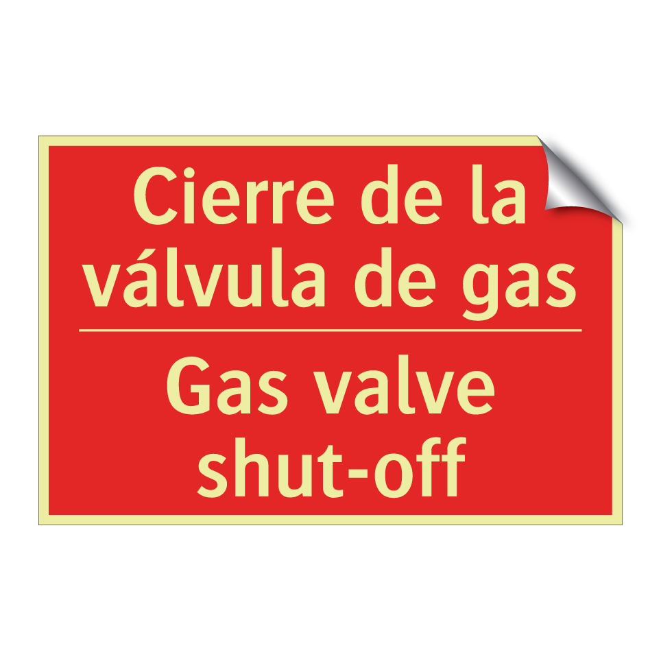 Cierre de la válvula de gas - Gas valve shut-off