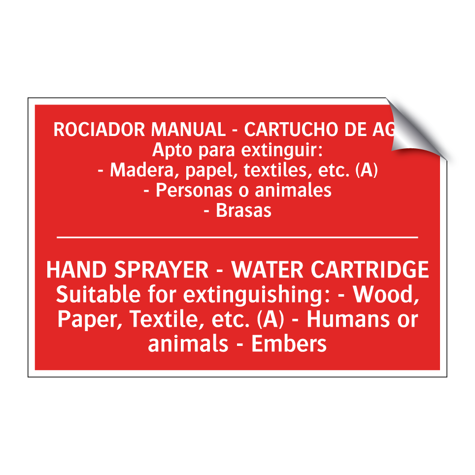ROCIADOR MANUAL - CARTUCHO DE /.../ - HAND SPRAYER - WATER /.../