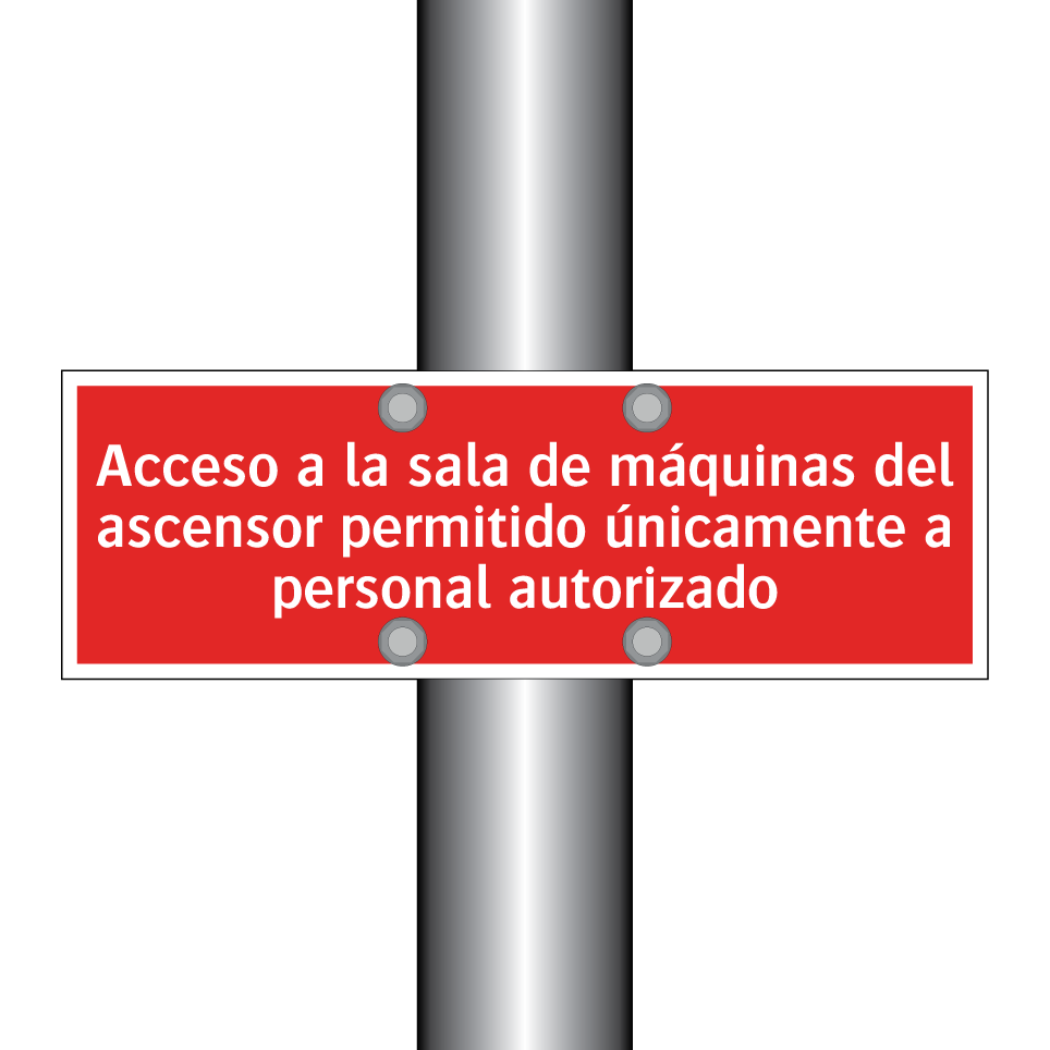 Acceso a la sala de máquinas del ascensor permitido únicamente a personal autorizado