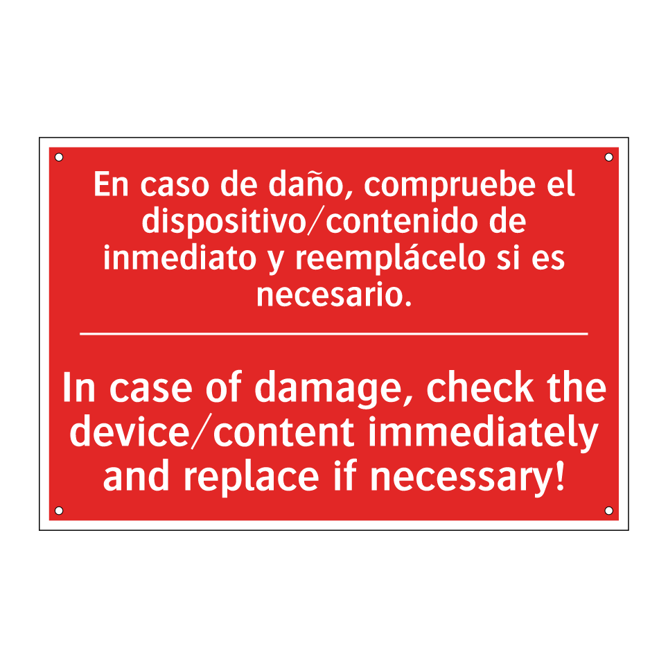En caso de daño, compruebe el /.../ - In case of damage, check the /.../