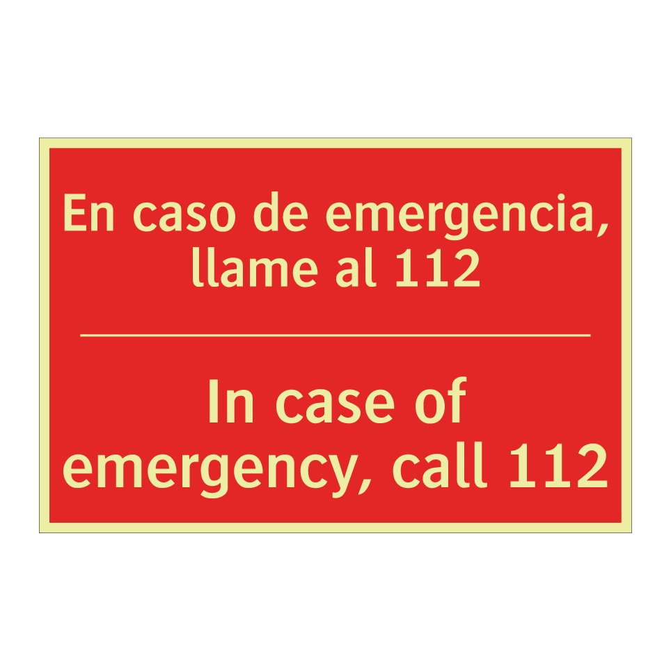 En caso de emergencia, llame /.../ - In case of emergency, call 112