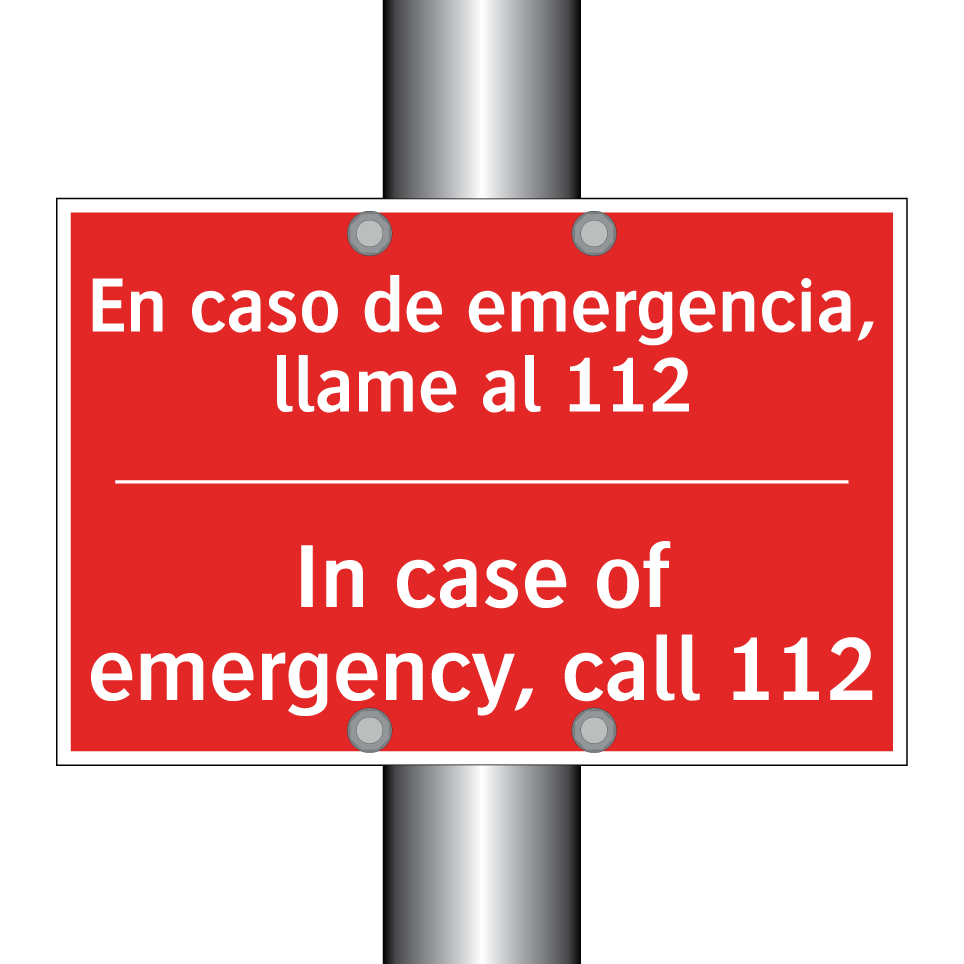 En caso de emergencia, llame /.../ - In case of emergency, call 112