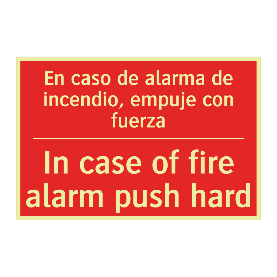 En caso de alarma de /.../ - In case of fire alarm push /.../