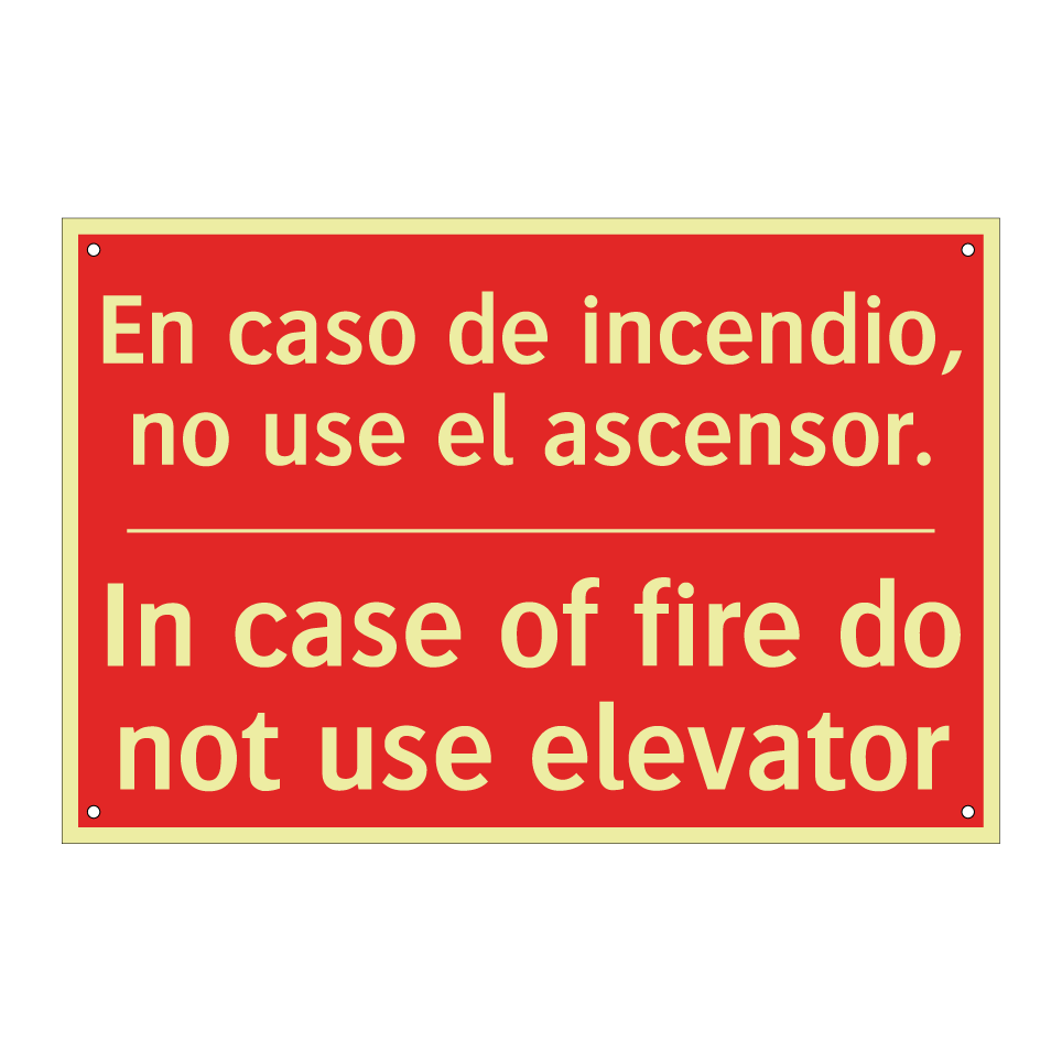 En caso de incendio, no use /.../ - In case of fire do not use /.../