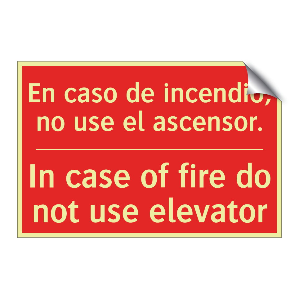 En caso de incendio, no use /.../ - In case of fire do not use /.../