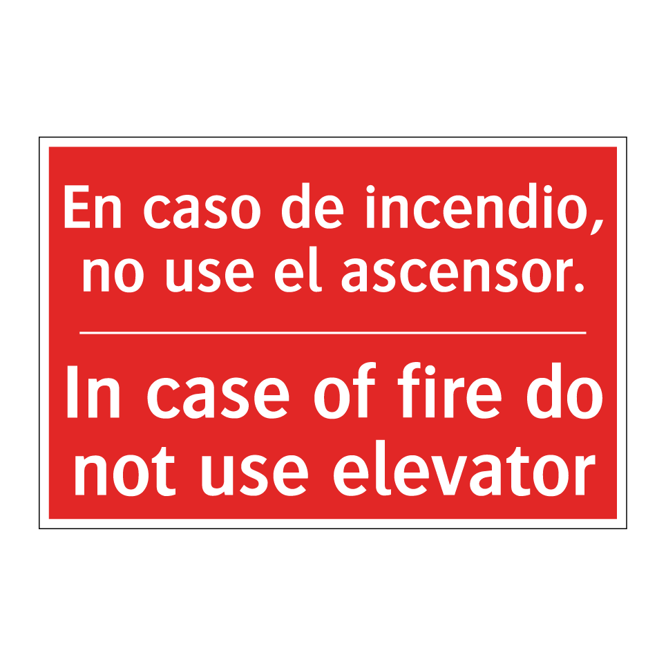 En caso de incendio, no use /.../ - In case of fire do not use /.../