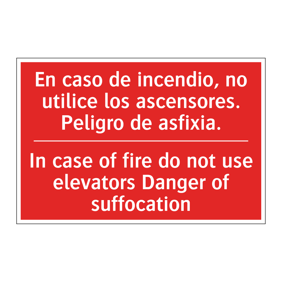 En caso de incendio, no /.../ - In case of fire do not use /.../