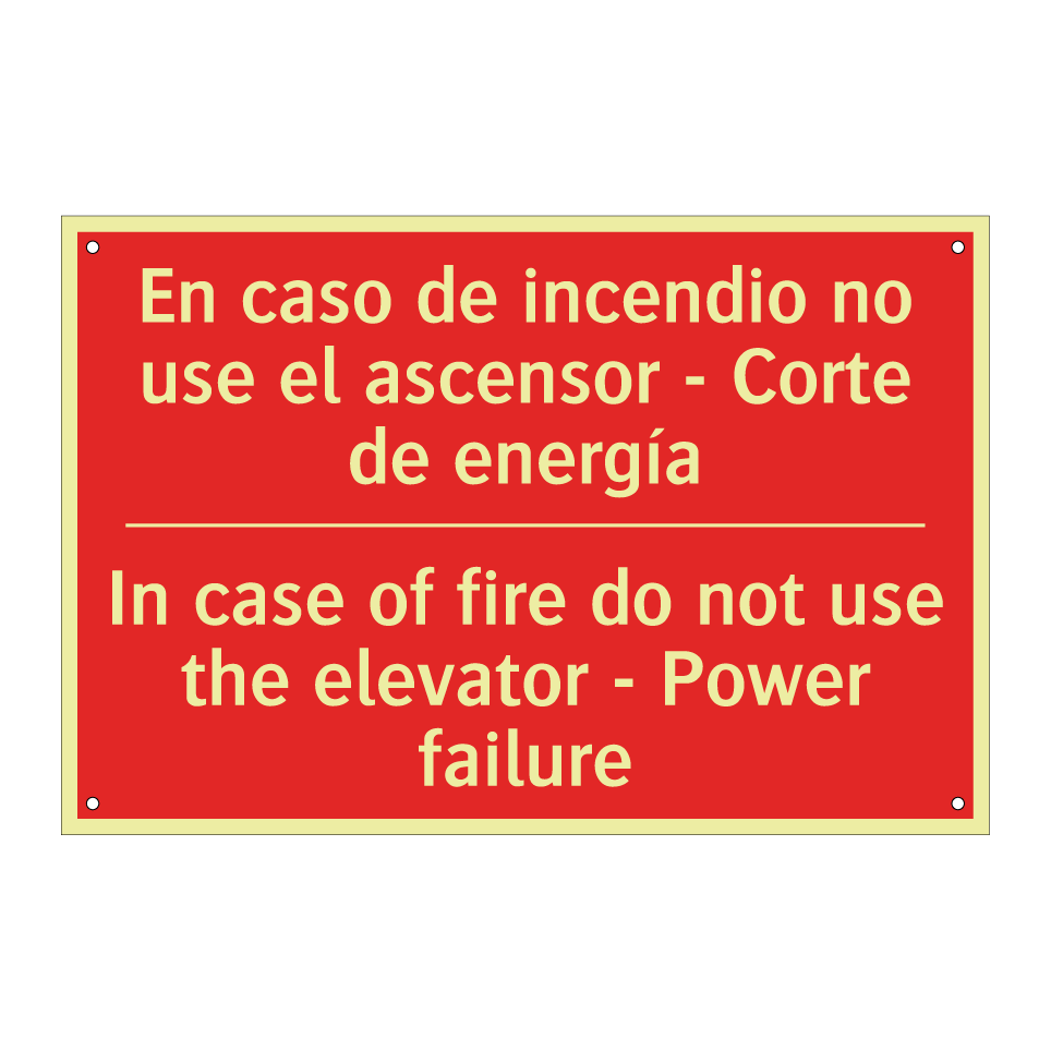 En caso de incendio no use el /.../ - In case of fire do not use /.../