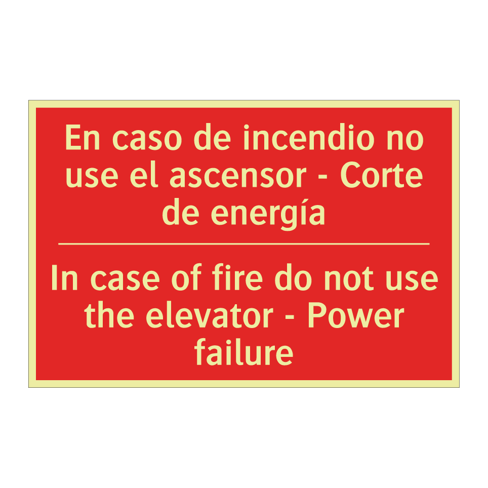 En caso de incendio no use el /.../ - In case of fire do not use /.../