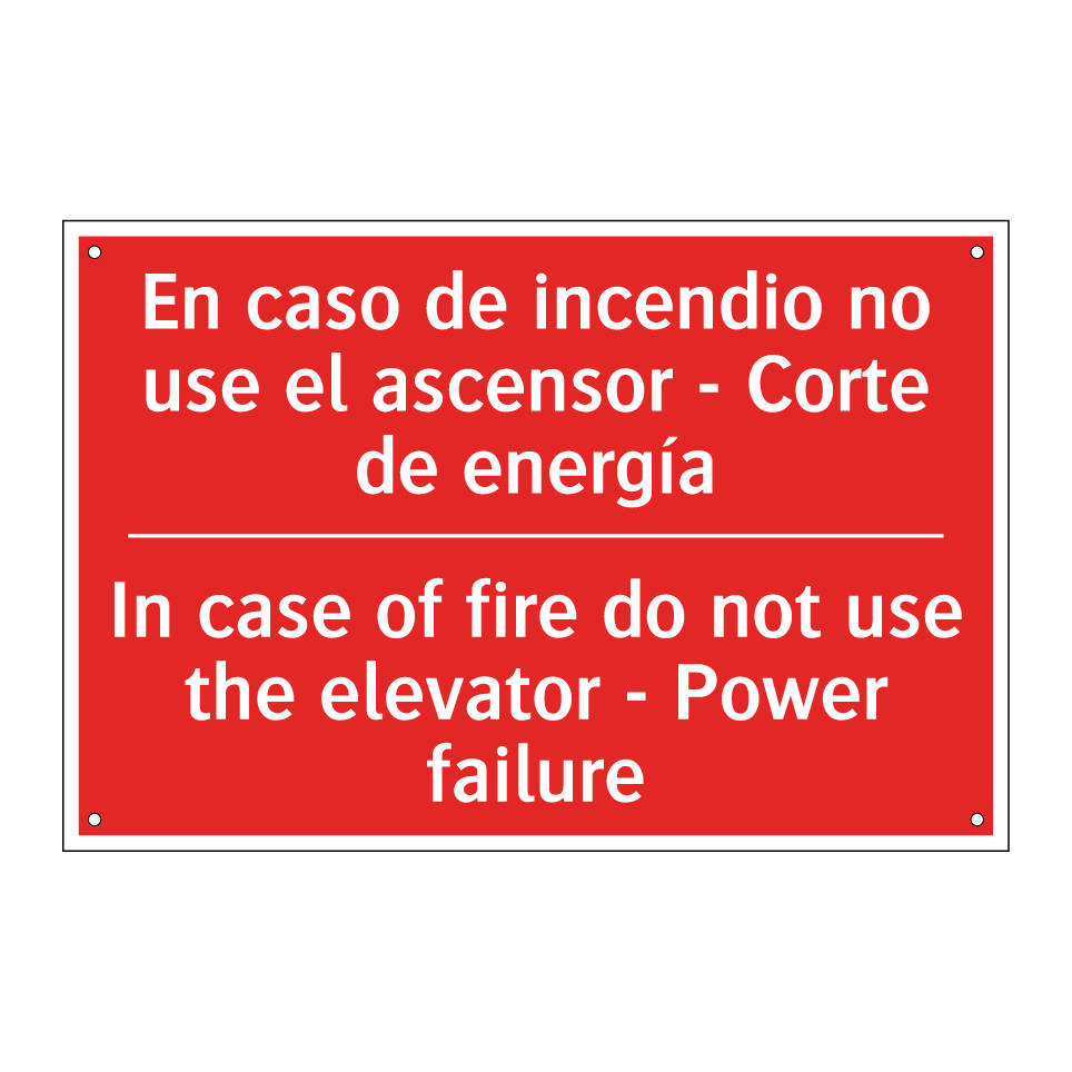 En caso de incendio no use el /.../ - In case of fire do not use /.../