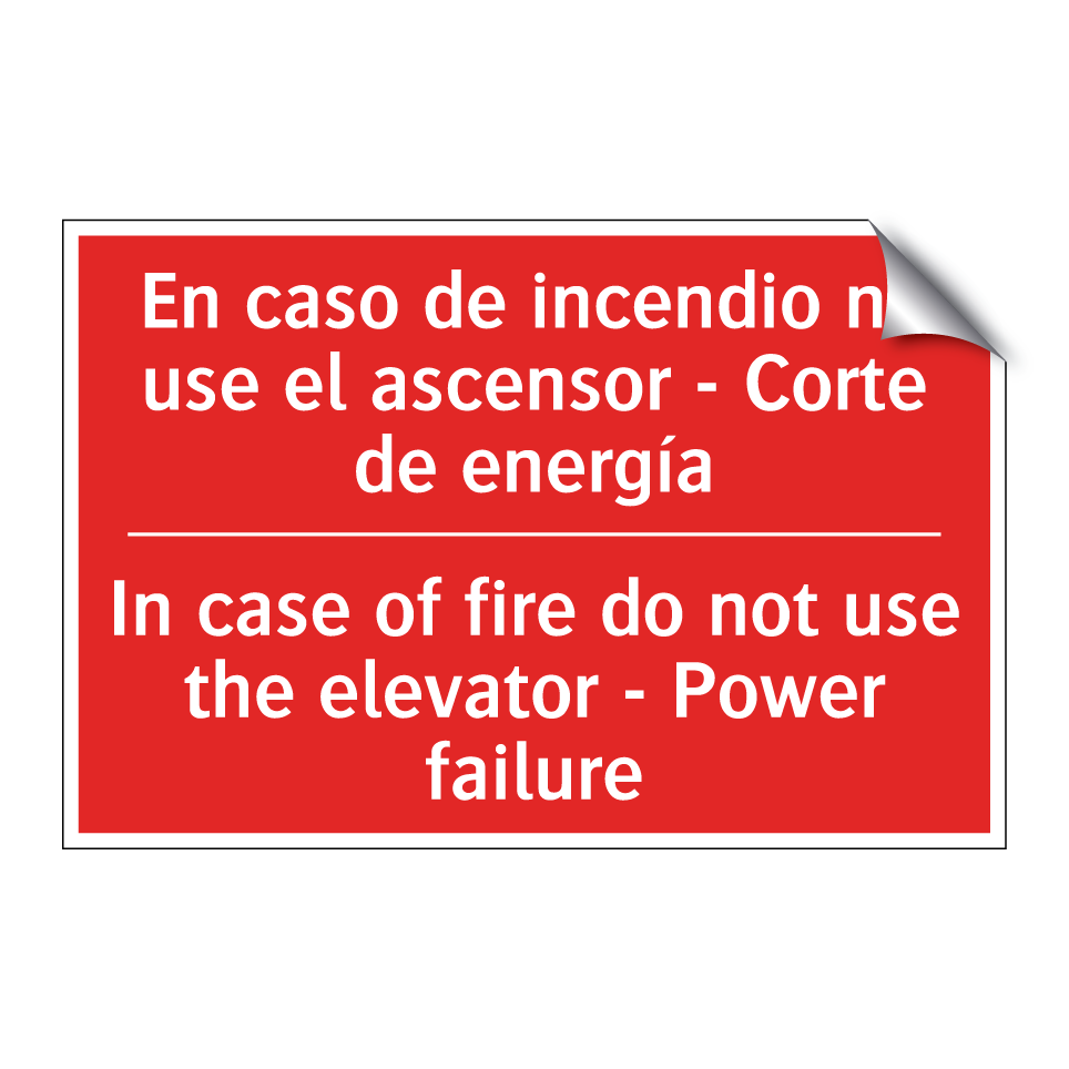 En caso de incendio no use el /.../ - In case of fire do not use /.../