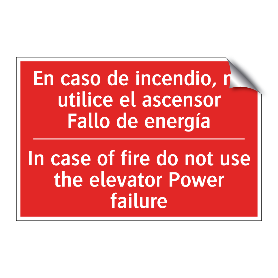 En caso de incendio, no /.../ - In case of fire do not use /.../