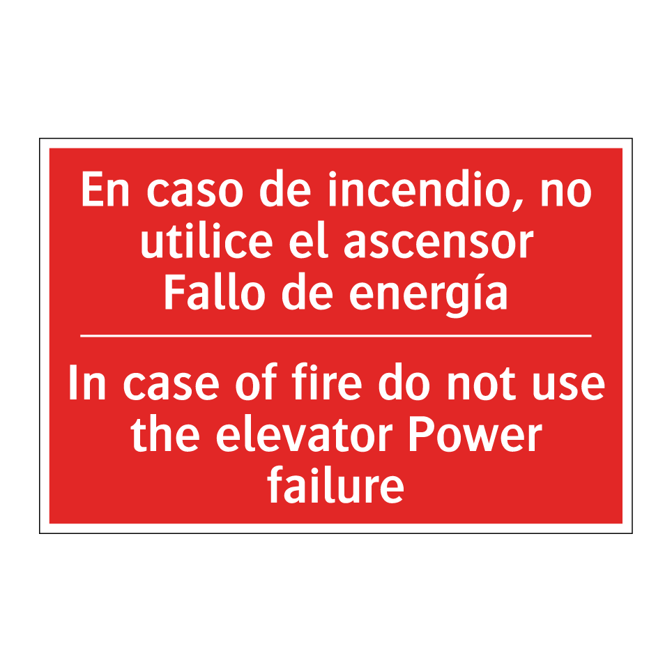 En caso de incendio, no /.../ - In case of fire do not use /.../
