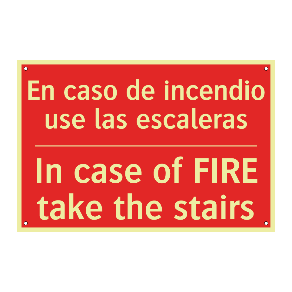En caso de incendio use las /.../ - In case of FIRE take the /.../