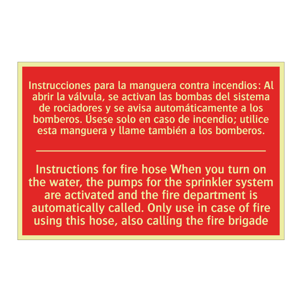 Instrucciones para la /.../ - Instructions for fire hose /.../