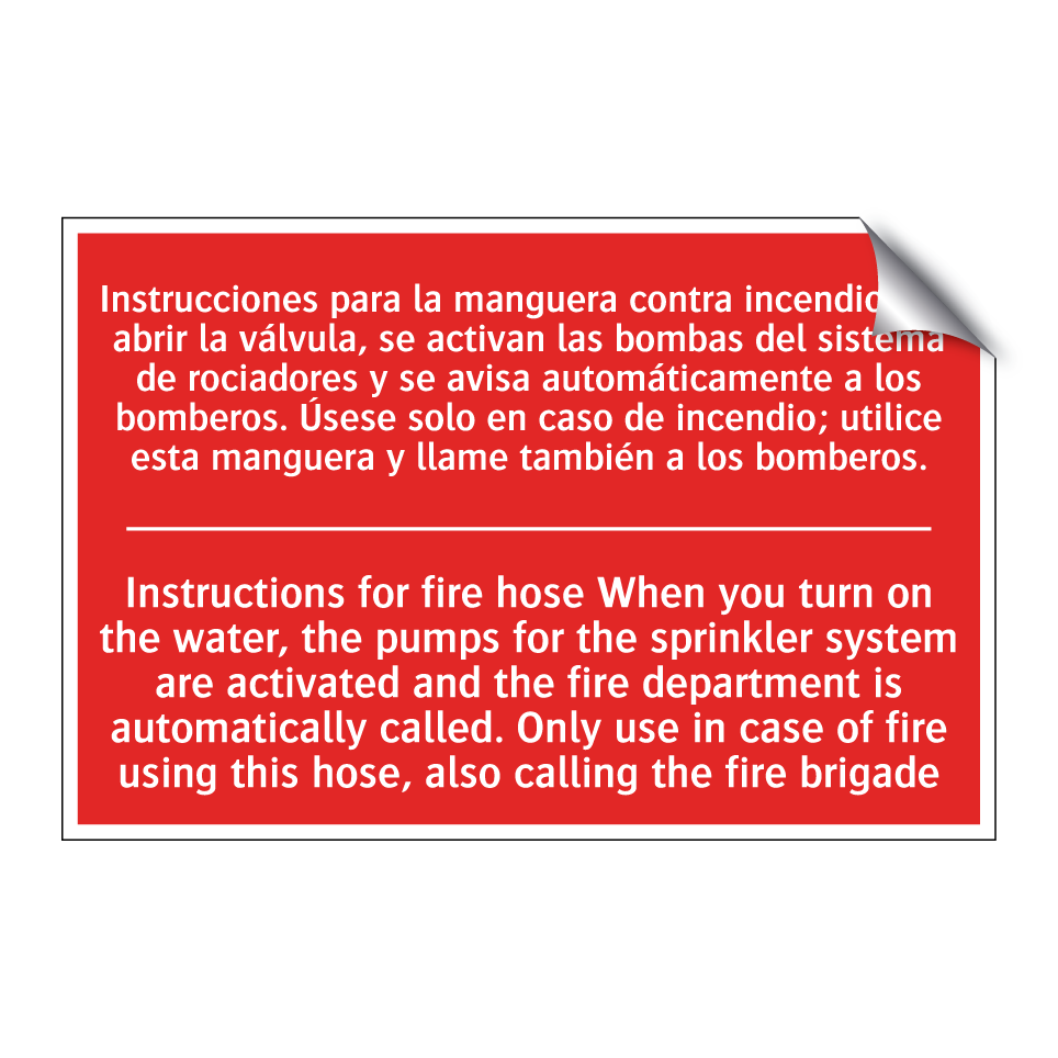 Instrucciones para la /.../ - Instructions for fire hose /.../