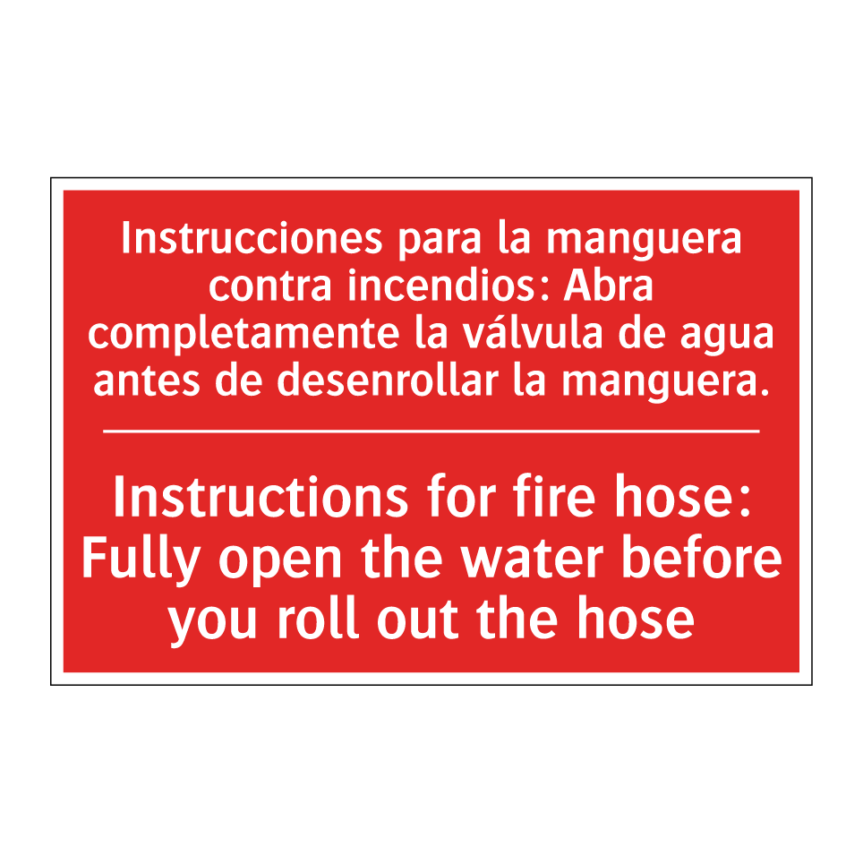 Instrucciones para la /.../ - Instructions for fire hose: /.../