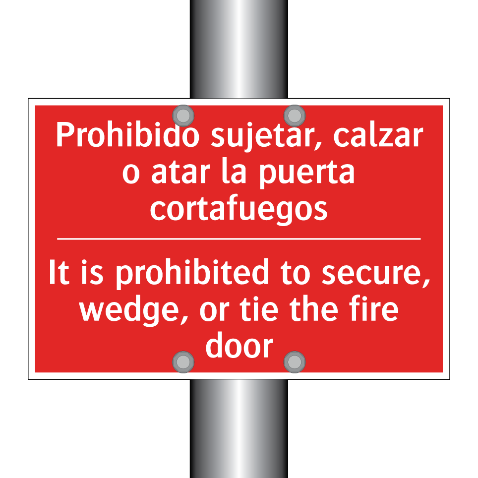 Prohibido sujetar, calzar o /.../ - It is prohibited to secure, /.../
