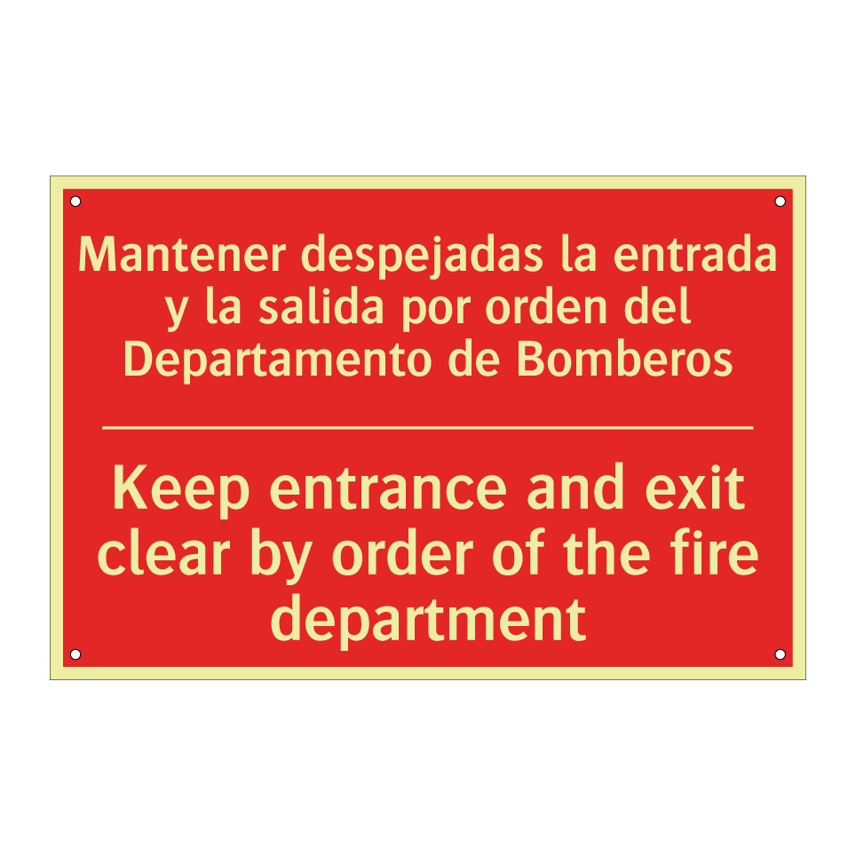 Mantener despejadas la /.../ - Keep entrance and exit clear /.../