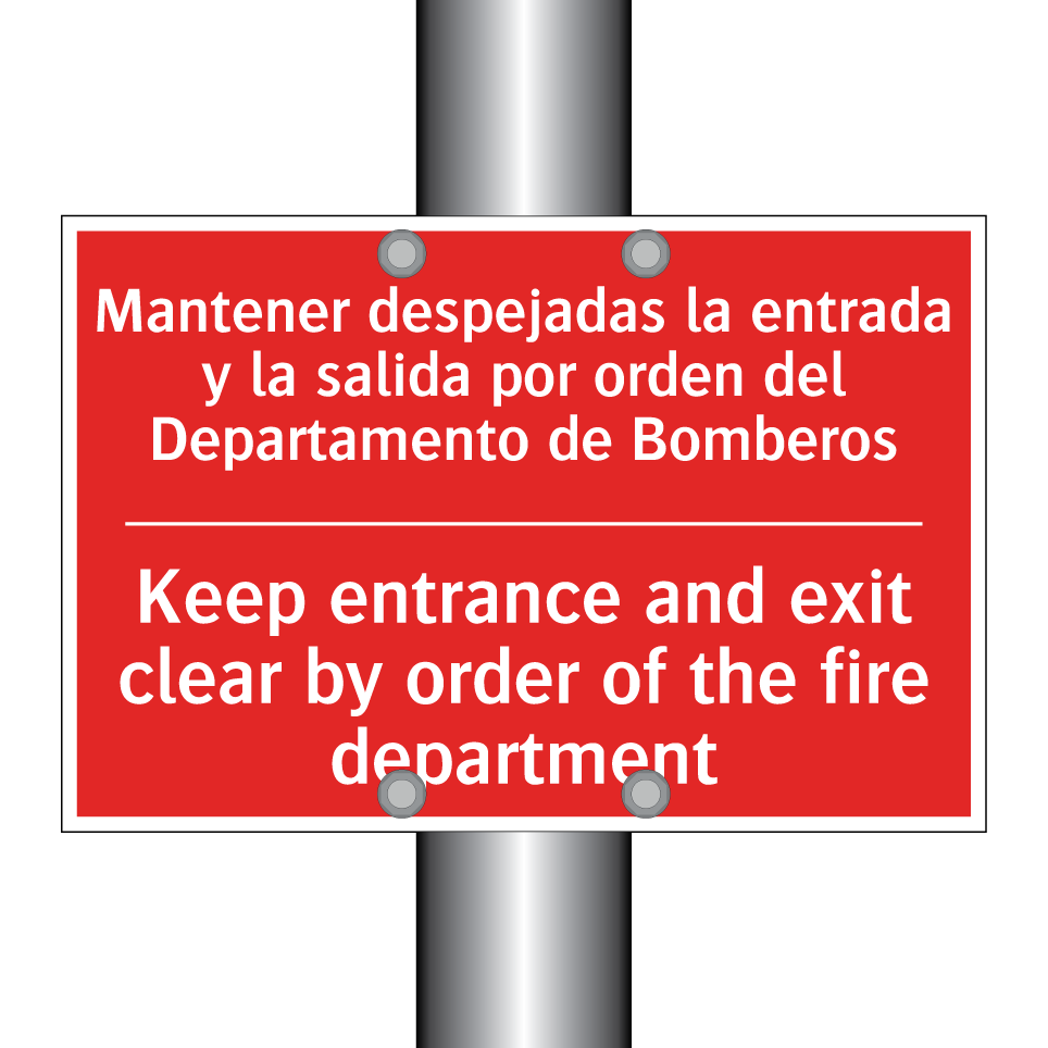 Mantener despejadas la /.../ - Keep entrance and exit clear /.../