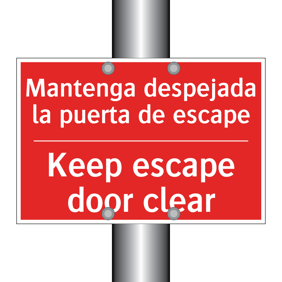 Mantenga despejada la puerta /.../ - Keep escape door clear