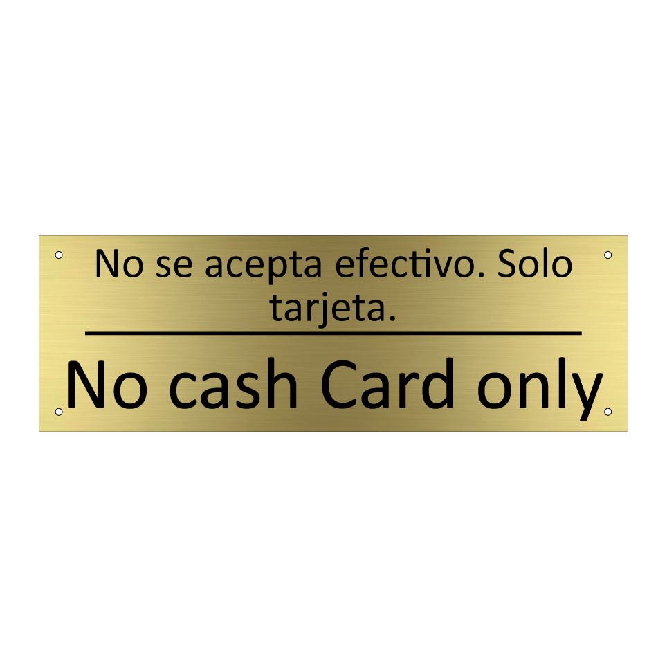 No se acepta efectivo. Solo /.../ - No cash Card only