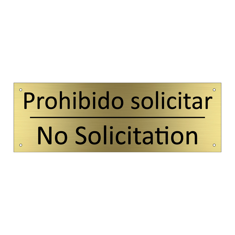 Prohibido solicitar - No Solicitation