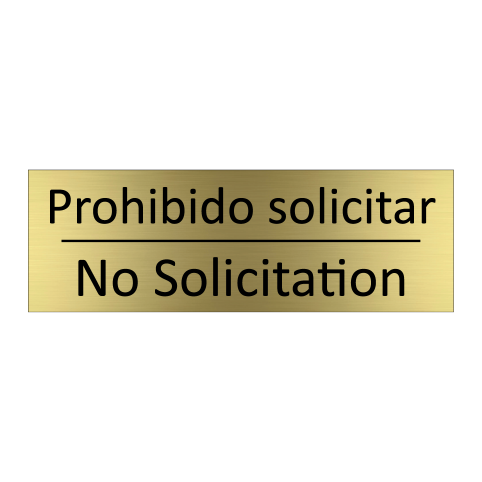 Prohibido solicitar - No Solicitation