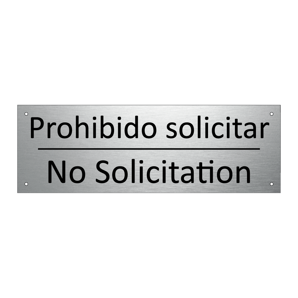 Prohibido solicitar - No Solicitation