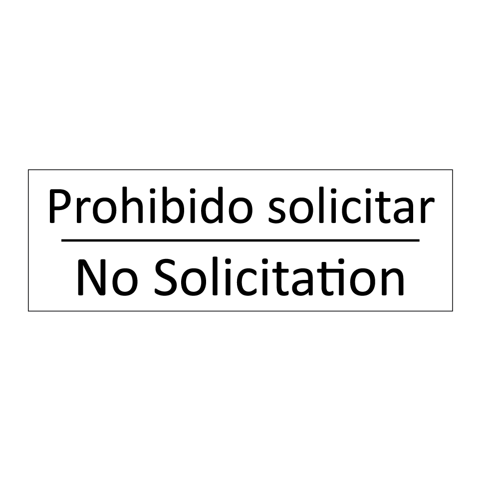 Prohibido solicitar - No Solicitation