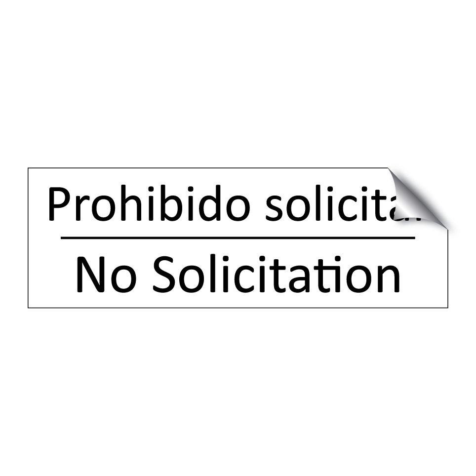 Prohibido solicitar - No Solicitation