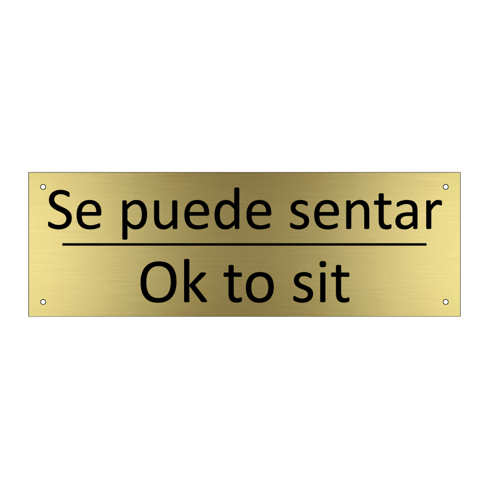Se puede sentar - Ok to sit