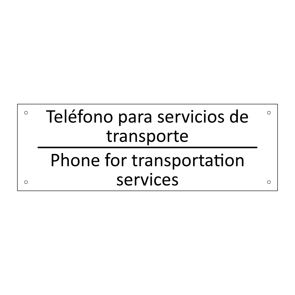Teléfono para servicios de /.../ - Phone for transportation /.../