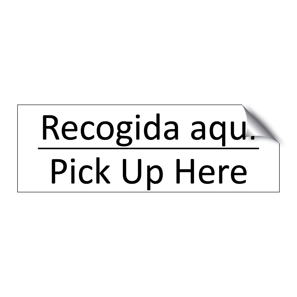 Recogida aquí - Pick Up Here