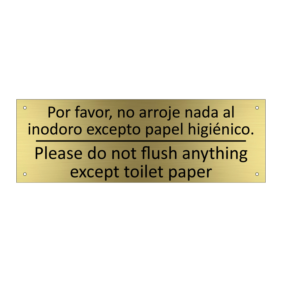 Por favor, no arroje nada al /.../ - Please do not flush anything /.../