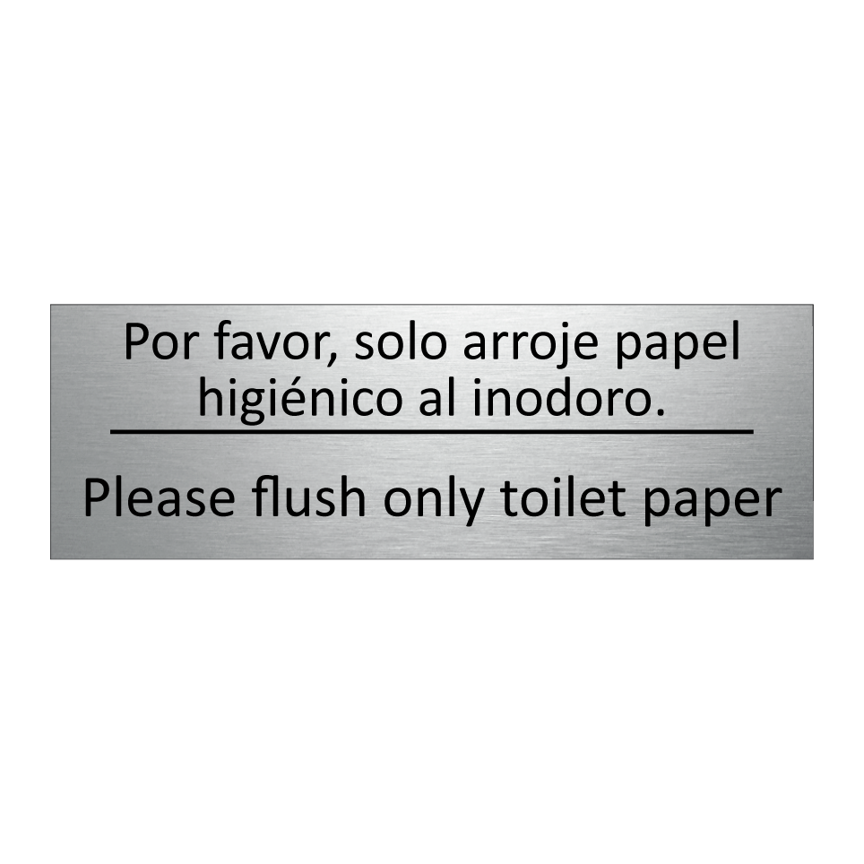 Por favor, solo arroje papel /.../ - Please flush only toilet paper