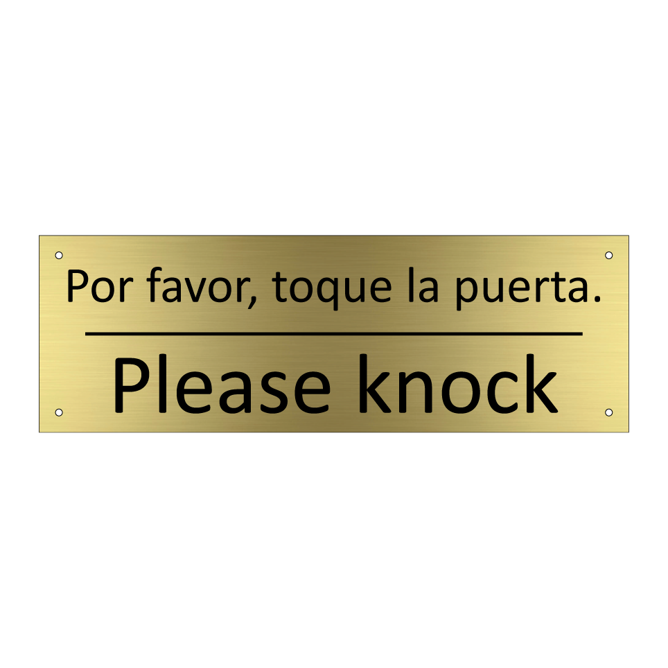 Por favor, toque la puerta. - Please knock