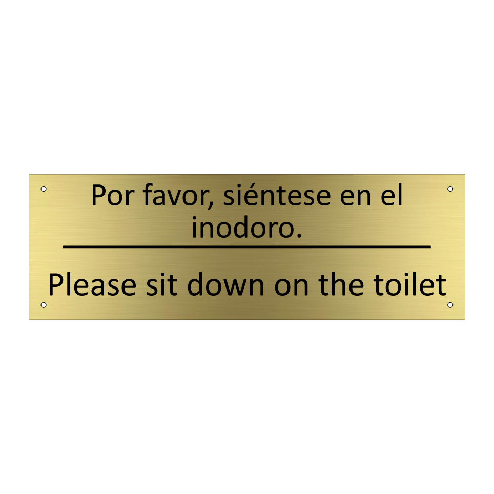 Por favor, siéntese en el /.../ - Please sit down on the toilet