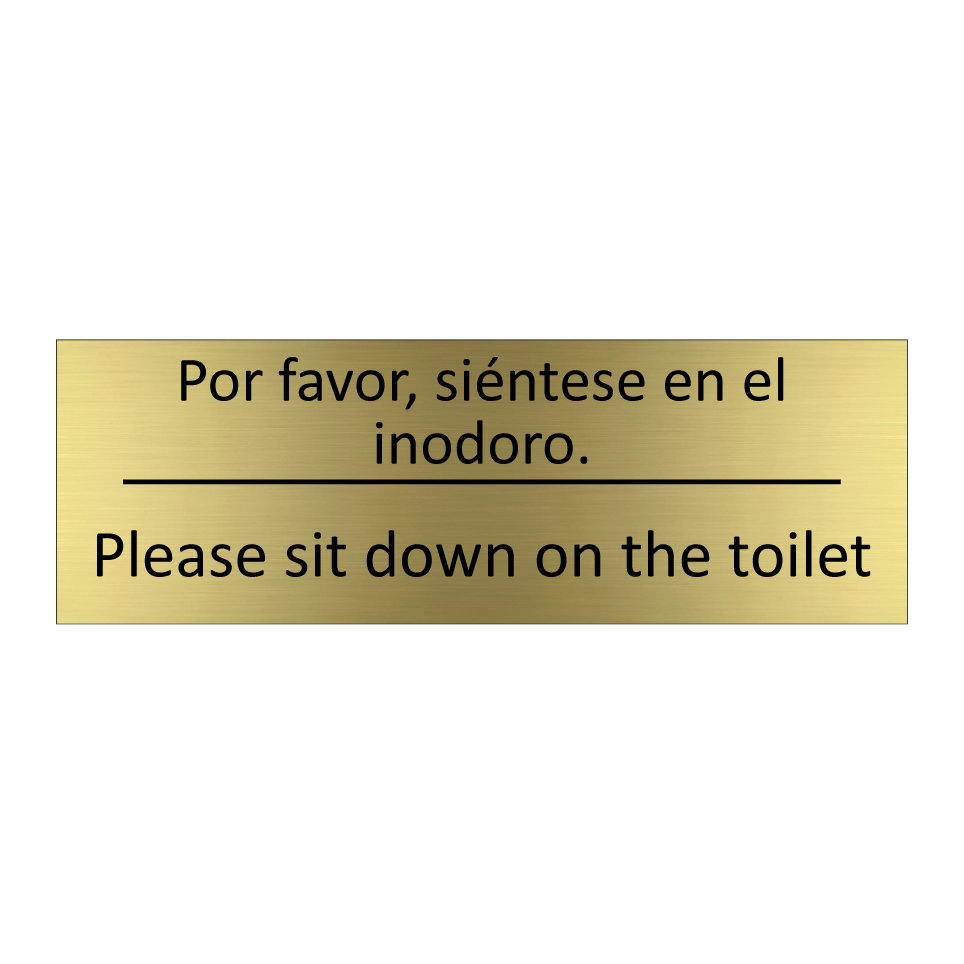 Por favor, siéntese en el /.../ - Please sit down on the toilet