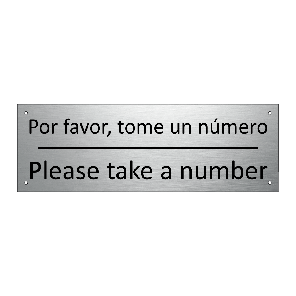 Por favor, tome un número - Please take a number